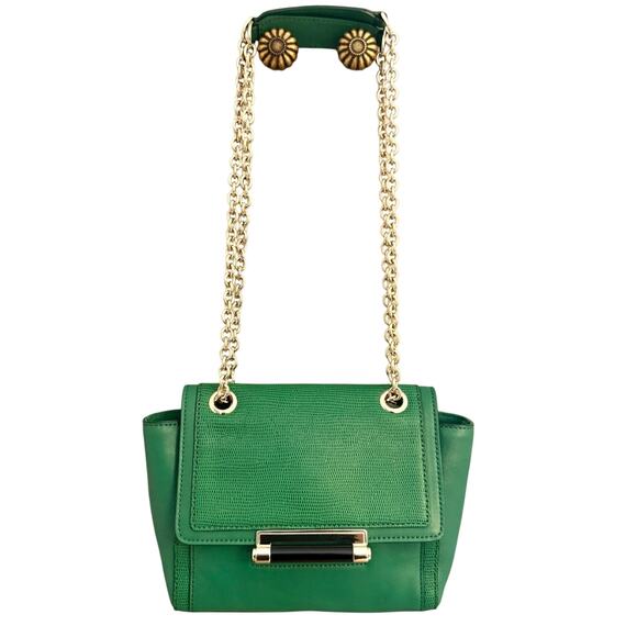 Diane von Fürstenberg DVF 440 Mini Shoulder Bag Emerald Green Leather Chain - Picture 12 of 16